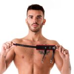 665 Leather Single Buck Double Pull Ballstretcher Black Red