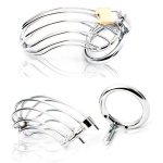Male Chastity Device - Bird Cage - Stainless Steel - Image 3