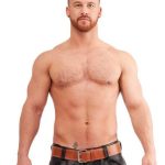 Mister B Leather Belt Stitched 5 cm - Brown 75 S