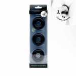 Chubby Rubber Cockring 3-Pack - Black