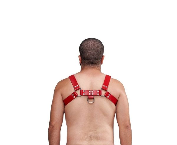 Mister B Leather Chest Harness Saddle Leather Red S - Image 3